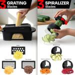 Mueller ULTIMATE 12 Blade Vegetable Chopper, Mandoline Slicer and Spiralizer, Dicer, Grater, Kitchen Essentials & Accessories, Black