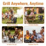 Vertical 17 Inch Charcoal Smoker Grill with Thermometers and Air Vent, Multi-Layer Meat 3-in-1 Portable light weight with 2 Access Doors Grill Smoker (17 INCH)