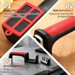 4-in-1 Kitchen Knife Sharpener, Professional Grade with Tungsten Steel and Ceramic Slots, Scissor Sharpening, Black/Red