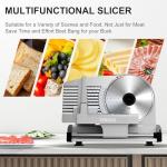 TERUISI Meat Slicer, 200W Electric Deli Food Slicer with 2 Removable 7.5'' Stainless Steel Blades and Tray, 0-15mm Adjustable Thickness For Home Use, Easy to Clean, Cuts Meat, Bread and Cheese