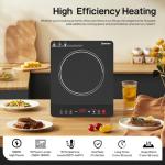 Panana Portable Induction Cooktop Hot Plate Countertop Burner 1800W, 10 Temp Levels, Timer, Auto-Shut-Off, Touch Panel, LED Display, Auto Pot Detection, Child Safety Lock (Red LED Dispaly 2)
