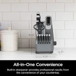 Ninja K32012 Foodi NeverDull Premium Knife System, 12 Piece Knife Block Set with Built-in Sharpener, German Stainless Steel Knives, Black