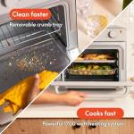 bella Air Fry Toaster Oven, 7 Preset Cooking Options, Dishwasher-Safe EverGood Coated Trays Included, 60-Minute Auto Shutoff w Audible Timer, Power Indicator Light, 1700 Watt, Oatmilk