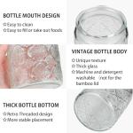 BEWAVE Vintage Glass Jar, 2 Pack, 24oz Food Storage Containers Clear Mason Jars With Airtight Lid for Kitchen Counter, Coffee, Tea, Sugar, Candy