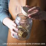 BEWAVE Vintage Glass Jar, 2 Pack, 24oz Food Storage Containers Clear Mason Jars With Airtight Lid for Kitchen Counter, Coffee, Tea, Sugar, Candy