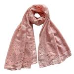 Lina & Lily Silver Gold Glitters Shimmer Foil Stars Women Scarf Shawl Wrap (Light Pink (silver stars))