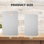 2 Packs Stainless Steel Cutting Board for Kitchen, 304 Steel Non Stick Metal Chopping Cutting Board by YAAHEIJA for Meat Fruit & Vegetable (13.4 x 9, 11.8 x 7.9 in)