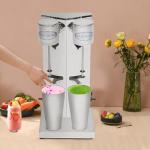 OMMUNICT Milkshake Maker Machine, 300W Double Head Drink Mixer Blender Machine, 3 Speed Commercial Milk Shake Machines, 18000 Rpm/Min Speed, with 1L Stainless Steel Mixing Cup for Home, Restaurant