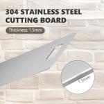 2 Packs Stainless Steel Cutting Board for Kitchen, 304 Steel Non Stick Metal Chopping Cutting Board by YAAHEIJA for Meat Fruit & Vegetable (13.4 x 9, 11.8 x 7.9 in)