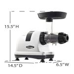 Omega Cold Press Juicer with Adjustable Dial, Silver