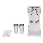 OMMUNICT Milkshake Maker Machine, 300W Double Head Drink Mixer Blender Machine, 3 Speed Commercial Milk Shake Machines, 18000 Rpm/Min Speed, with 1L Stainless Steel Mixing Cup for Home, Restaurant