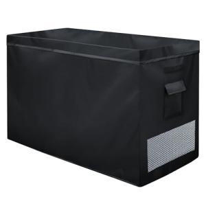 YANGSHILEI Chest Deep Freezer Cover for 14-16 cu ft Chest Deep Freezer Waterproof Dustproof ,Top with Zipper to Open UV Resistance Chest Deep Freezer Protector 56"WĂ—29.5"DĂ—36"(Black)