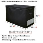 YANGSHILEI Chest Deep Freezer Cover for 14-16 cu ft Chest Deep Freezer Waterproof Dustproof ,Top with Zipper to Open UV Resistance Chest Deep Freezer Protector 56"W×29.5"D×36"(Black)