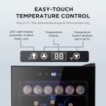 4.4 Cu.ft Beverage Refrigerator Cooler, 145 Can Mini Fridge Glass Door with Adjustable Shelves, Digital Temperature Display, Freestanding Small Drink Fridge for Home, Office or Bar(Black)