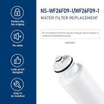 PERCOLA NS-WF26FD9-1/WF26FD9-1 Water Filter, Compatible with Insignia® NS-RFD26SS9, NS-RFD21CISS0, NS-RFD21CXSS0, NS-RFD26CXSS0 French Door Refrigerator Models (2 Pack)