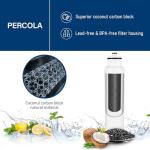 PERCOLA NS-WF26FD9-1/WF26FD9-1 Water Filter, Compatible with Insignia® NS-RFD26SS9, NS-RFD21CISS0, NS-RFD21CXSS0, NS-RFD26CXSS0 French Door Refrigerator Models (2 Pack)
