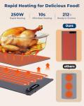 Warming Mat for Food - Space-Saving, Fits Two Baking Dishes, 7 Temp Settings, 4h Auto Shut-Off, Durable Silicone Surface, Easy to Clean, Perfect for Parties and Everyday Use (Gray, Medium)