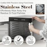 Ausegia Commercial Large Food Dehydrator, Usable Area up to 22.67ft², 1200W Full Stainless Steel Dryer Machine, up to 190℉ Temperature, for Meat, Fruit, Veggies, Beef, Herbs (8 Trays Dehydrator)