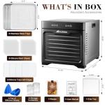 Ausegia Commercial Large Food Dehydrator, Usable Area up to 22.67ft², 1200W Full Stainless Steel Dryer Machine, up to 190℉ Temperature, for Meat, Fruit, Veggies, Beef, Herbs (8 Trays Dehydrator)