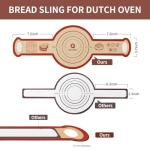 Silicone Sourdough Bread Sling Mat - 2Set Round Dough Baking Slings For Dutch Oven, NonStick High Degree Kitchen Sourbread Making Loaf Pan Lifter Liner, Reusable Cooking Transfer Mats with Long Handle
