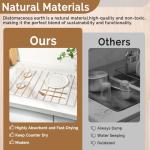 2 PCS Large Stone Dish Drying Mat for Kitchen Counter,Quick Dry Stone Dishes Mats,Marbled Water Absorbing Diatomaceous Earth Drying Pad for Countertop Bottles Utensils Cups(Gold White 24"x16"&8"x4")