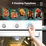 24" Gas Wall Oven, ETL Certified ThermoMate 2.12 Cu.ft. Natural Gas Oven with 5 Cooking Functions and Rotisserie, Built-in Wall Oven with Mechanical Knobs Control, White