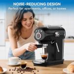 XIXUBX Espresso Machine, 20 BAR Pump Temperature Control, Compact Espresso Maker with Steam Milk Frother, Professional Coffee Makers for Home, Cappuccino, Latte, Gifts for Coffee Lover, Black