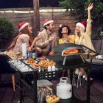 Leteuke Pizza Oven Table, Grill Cart Table for Blackstone Griddle, Outdoor Pizza Oven Stand Fits Ninja, Cuisinart, Gozney, Solo Stove, BBQ Prep Tables Station with Seasoning Tray, 47.2"x27.5"x35.8"