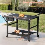 Leteuke Pizza Oven Table, Grill Cart Table for Blackstone Griddle, Outdoor Pizza Oven Stand Fits Ninja, Cuisinart, Gozney, Solo Stove, BBQ Prep Tables Station with Seasoning Tray, 47.2"x27.5"x35.8"