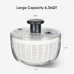 CAROTE 6.4 Qt Salad Spinner Large Lettuce Spinner Plastic Vegetable Fruit Washer, Vegetable Cleaner Salad Cleaner Lettuce Washer, Non-Slip Base, BPA-Free