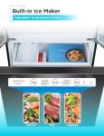 BLACK+DECKER 16 Cu. Ft. French Door Refrigerator with Built-in Ice Maker, Full Size Refrigerator with Bottom Mount Freezer Drawer, Frost Free, ENERGY STAR certified, BRF1600GIMB, Black