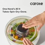 CAROTE 6.4 Qt Salad Spinner Large Lettuce Spinner Plastic Vegetable Fruit Washer, Vegetable Cleaner Salad Cleaner Lettuce Washer, Non-Slip Base, BPA-Free