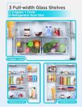 BLACK+DECKER 16 Cu. Ft. French Door Refrigerator with Built-in Ice Maker, Full Size Refrigerator with Bottom Mount Freezer Drawer, Frost Free, ENERGY STAR certified, BRF1600GIMB, Black