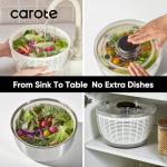 CAROTE 6.4 Qt Salad Spinner Large Lettuce Spinner Plastic Vegetable Fruit Washer, Vegetable Cleaner Salad Cleaner Lettuce Washer, Non-Slip Base, BPA-Free