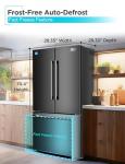 BLACK+DECKER 16 Cu. Ft. French Door Refrigerator with Built-in Ice Maker, Full Size Refrigerator with Bottom Mount Freezer Drawer, Frost Free, ENERGY STAR certified, BRF1600GIMB, Black