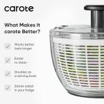 CAROTE 6.4 Qt Salad Spinner Large Lettuce Spinner Plastic Vegetable Fruit Washer, Vegetable Cleaner Salad Cleaner Lettuce Washer, Non-Slip Base, BPA-Free