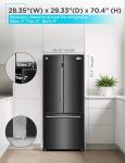 BLACK+DECKER 16 Cu. Ft. French Door Refrigerator with Built-in Ice Maker, Full Size Refrigerator with Bottom Mount Freezer Drawer, Frost Free, ENERGY STAR certified, BRF1600GIMB, Black