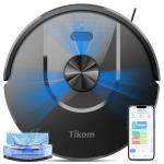 Tikom Robot Vacuum and Mop Combo, 6000 Pa Automatic Robotic Vacuum Cleaner, Smart Mapping, 150 Min Max, Ideal for Pet Hair, Hardfloors, Carpets, Home(L8000 Pro)