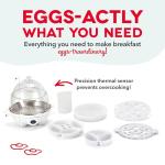 DASH Deluxe Rapid Egg Cooker for Hard Boiled, Poached, Scrambled Eggs, Omelets, Steamed Vegetables, Dumplings & More, 12 capacity, with Auto Shut Off Feature - White