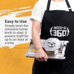 ROTO-Q 360 Cordless Universal Rotisserie Kit for Grills Ovens and Smokers - Non-Electric Wind-up Spit Roaster, Gas or Charcoal BBQ - Indoor/Outdoor (Stainless Steel)