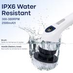 Electric Spin Scrubber with Long Handle & Replaceable Heads