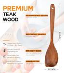 Teak Wood Cooking Utensil Set with Grip