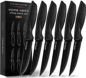 Home Hero Razor-Sharp Steak Knife Set - 6 Pcs