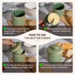 Vintage Green Ceramic Butter Keeper with Airtight Seal