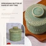 Vintage Green Ceramic Butter Keeper with Airtight Seal