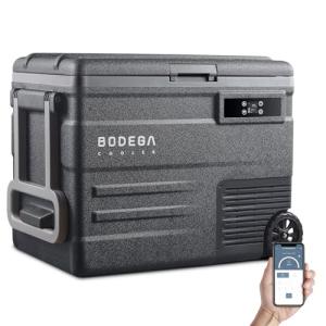 Portable 12V Car Refrigerator with Wheels and App Control