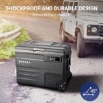 Portable 12V Car Refrigerator with Wheels and App Control