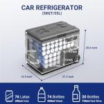 Portable 12V Car Refrigerator with Wheels and App Control
