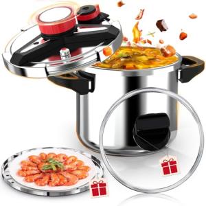 6 Quart Stainless Steel Pressure Cooker with Steamer