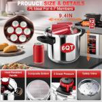 6 Quart Stainless Steel Pressure Cooker with Steamer